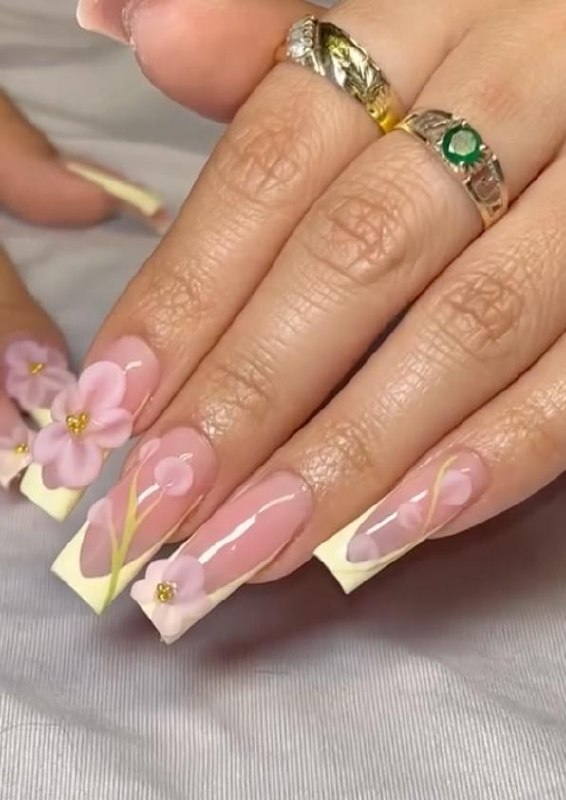 Floral French Tips
